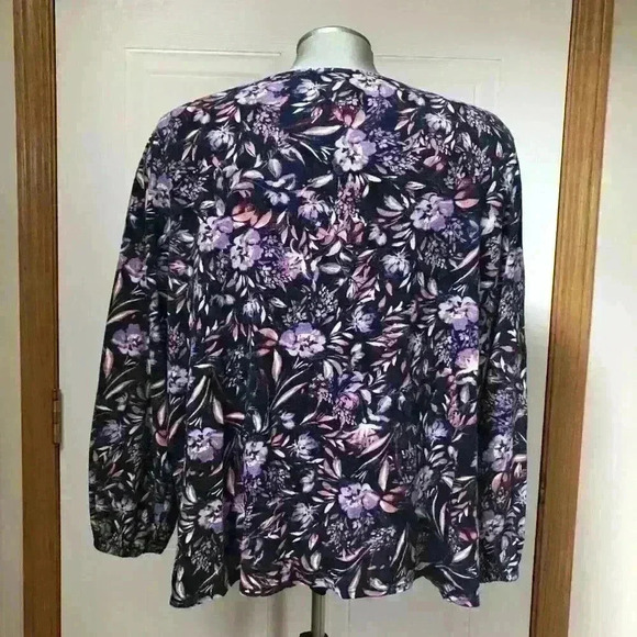 Vintage America Emerson Boho Floral  Flowy Cottagecore Hippie Purple - Picture 11 of 11
